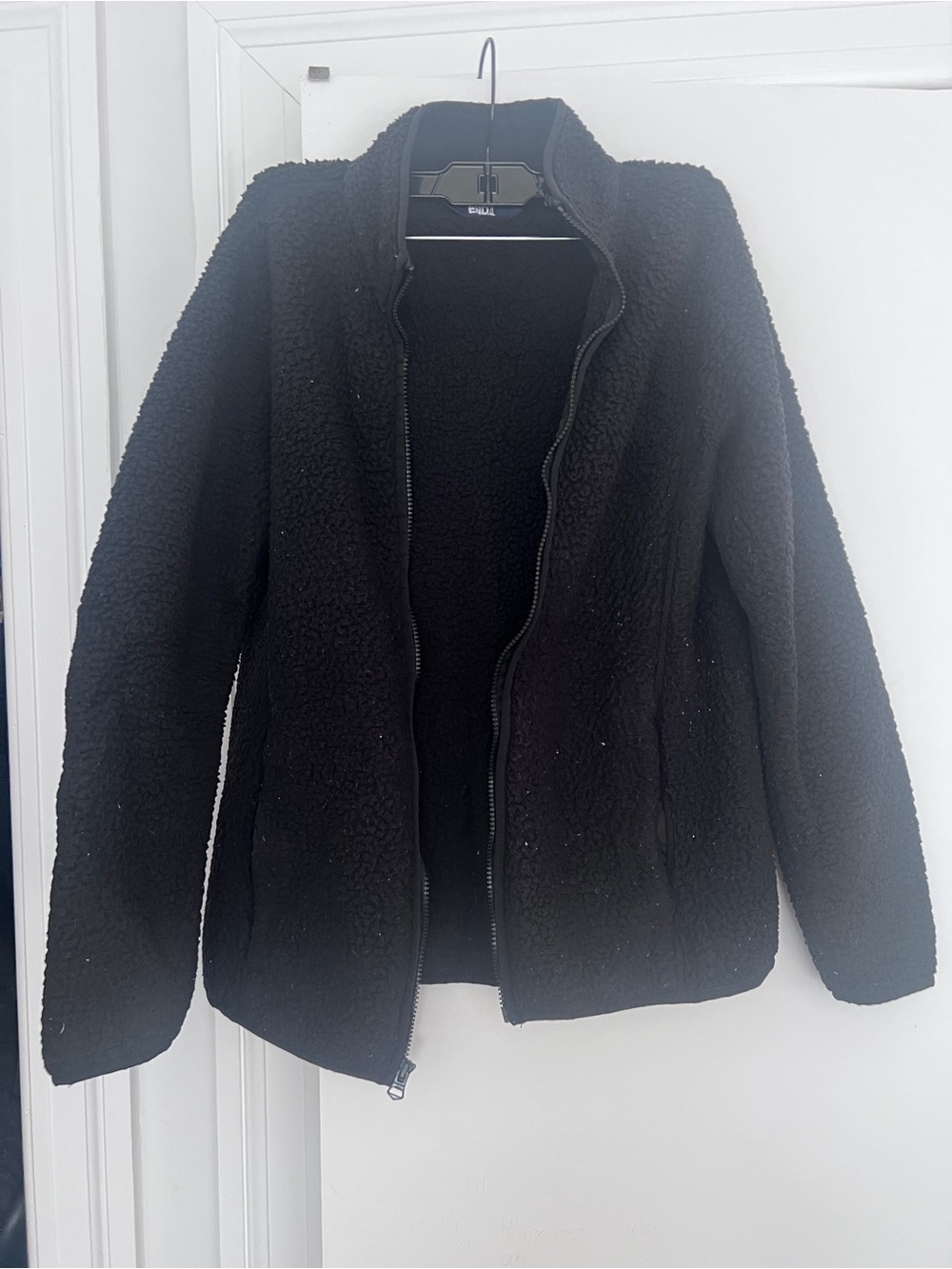 Lands' End Black Sherpa Zip Jacket